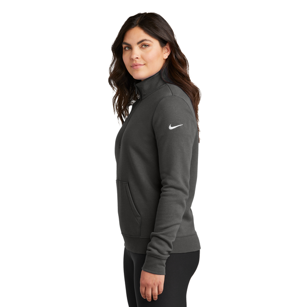 Nike® Club Fleece Tri-Blend Sleeve Swoosh Ladies' 1/2 Zip