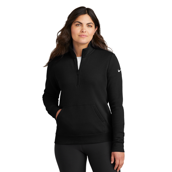 Nike® Club Fleece Tri-Blend Sleeve Swoosh Ladies' 1/2 Zip