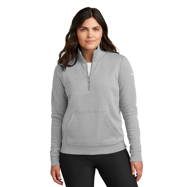 Nike® Club Fleece Tri-Blend Sleeve Swoosh Ladies' 1/2 Zip