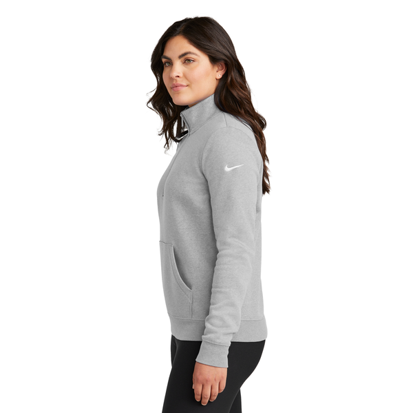 Nike® Club Fleece Tri-Blend Sleeve Swoosh Ladies' 1/2 Zip