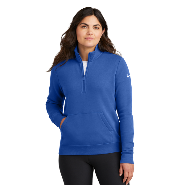 Nike® Club Fleece Tri-Blend Sleeve Swoosh Ladies' 1/2 Zip