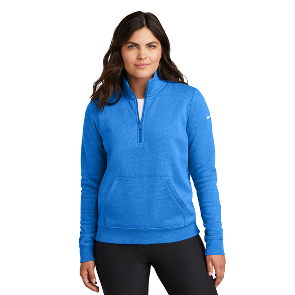 Nike® Club Fleece Tri-Blend Sleeve Swoosh Ladies' 1/2 Zip