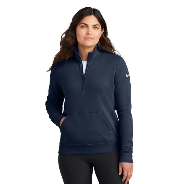 Nike® Club Fleece Tri-Blend Sleeve Swoosh Ladies' 1/2 Zip