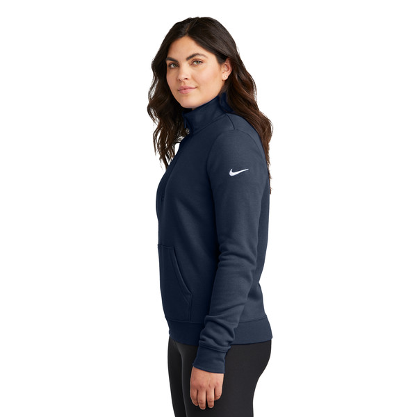 Nike® Club Fleece Tri-Blend Sleeve Swoosh Ladies' 1/2 Zip