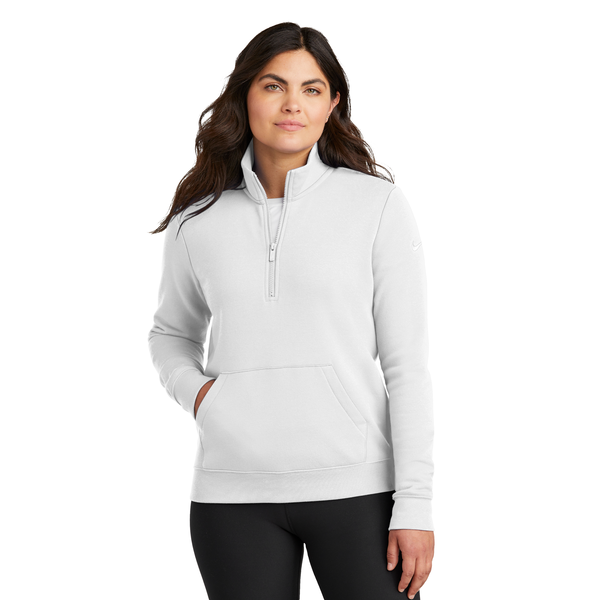 Nike® Club Fleece Tri-Blend Sleeve Swoosh Ladies' 1/2 Zip