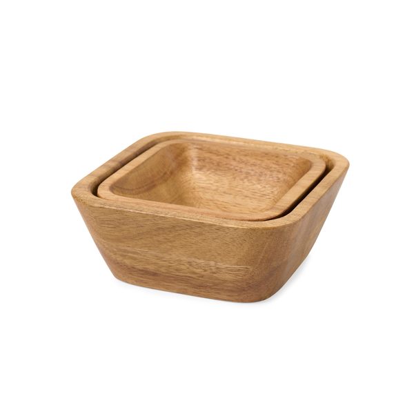 La Cuisine Acacia Wood Nesting Snack Bowl Set