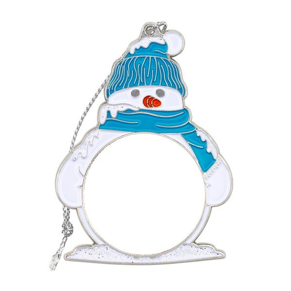 Modern Snowman Die Cast Holiday Ornament