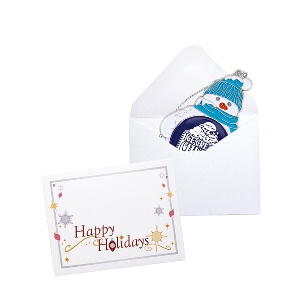 Modern Snowman Die Cast Holiday Ornament