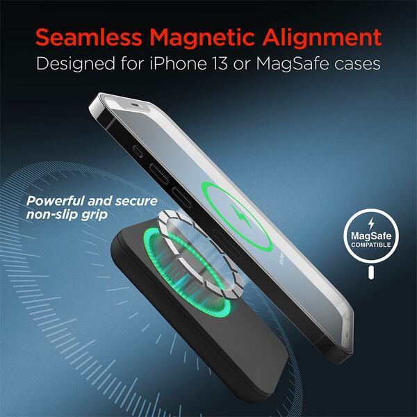 Hypergear Magnetic Wireless iPhone® 12+ Power Bank, 5000mAh