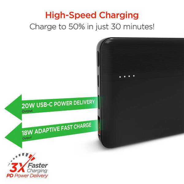 Hypergear Fast Charge Power Bank w/ USB-C, 10000mAh