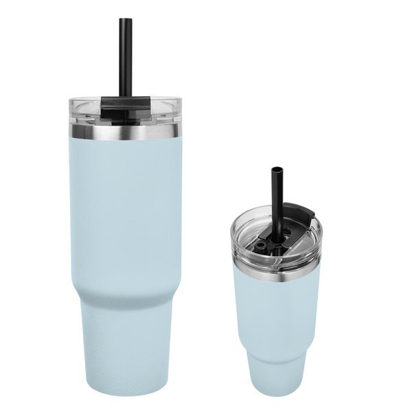 Naomi Intrepid Vacuum Insulated Stainless Steel Tumbler w/ Straw, 40oz.