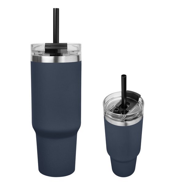 Naomi Intrepid Vacuum Insulated Stainless Steel Tumbler w/ Straw, 40oz.