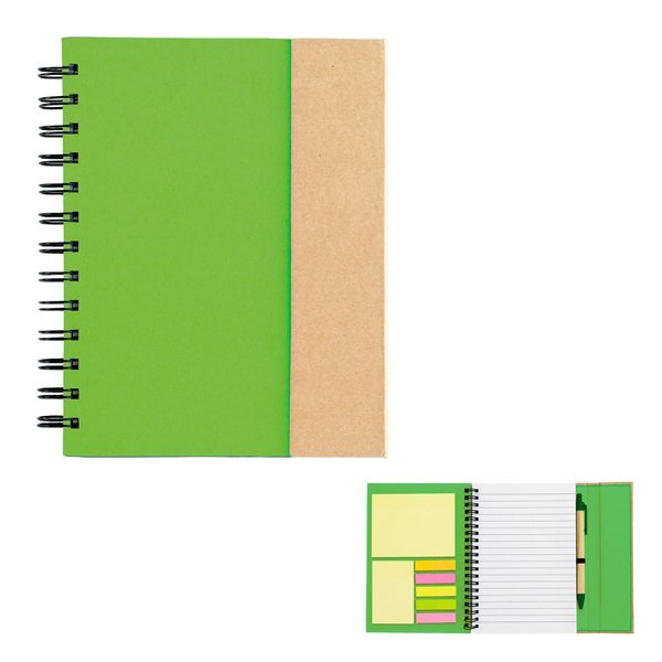 Spiral Notebook w/ Sticky Notes & Flags, 6" x 7"