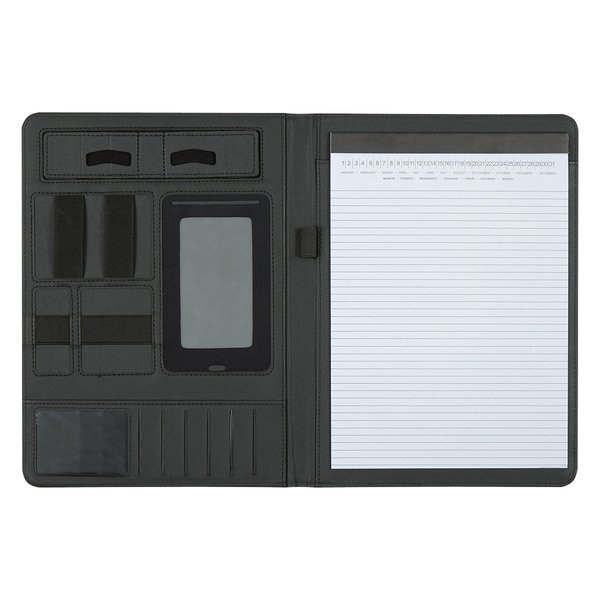 Heathered Polyester Padfolio, 9-1/2" x 13"