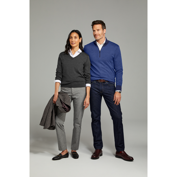 Brooks Brothers® Washable Merino Wool Birdseye Men's 1/4 Zip Sweater