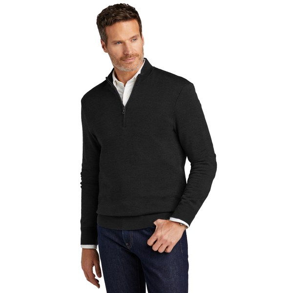 Brooks Brothers® Washable Merino Wool Birdseye Men's 1/4 Zip Sweater