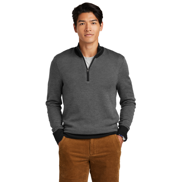 Brooks Brothers® Washable Merino Wool Birdseye Men's 1/4 Zip Sweater