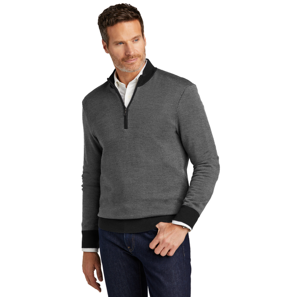Brooks Brothers® Washable Merino Wool Birdseye Men's 1/4 Zip Sweater