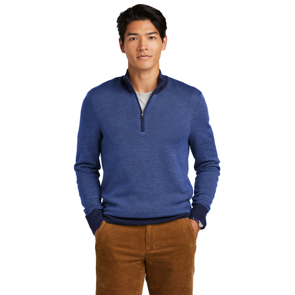 Brooks Brothers® Washable Merino Wool Birdseye Men's 1/4 Zip Sweater