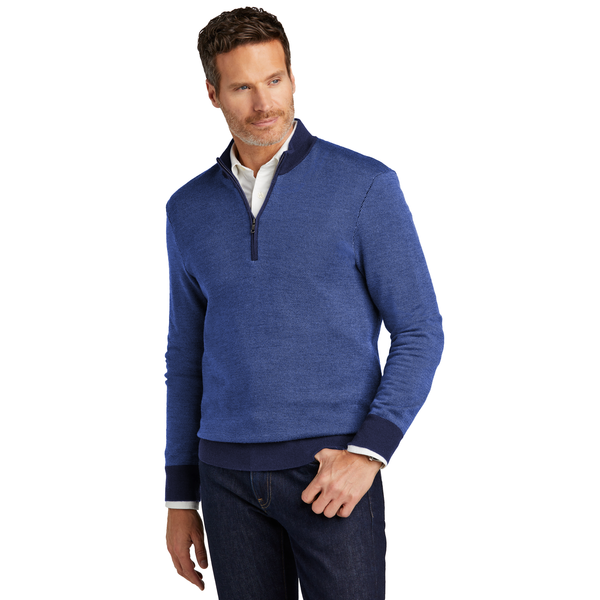 Brooks Brothers® Washable Merino Wool Birdseye Men's 1/4 Zip Sweater