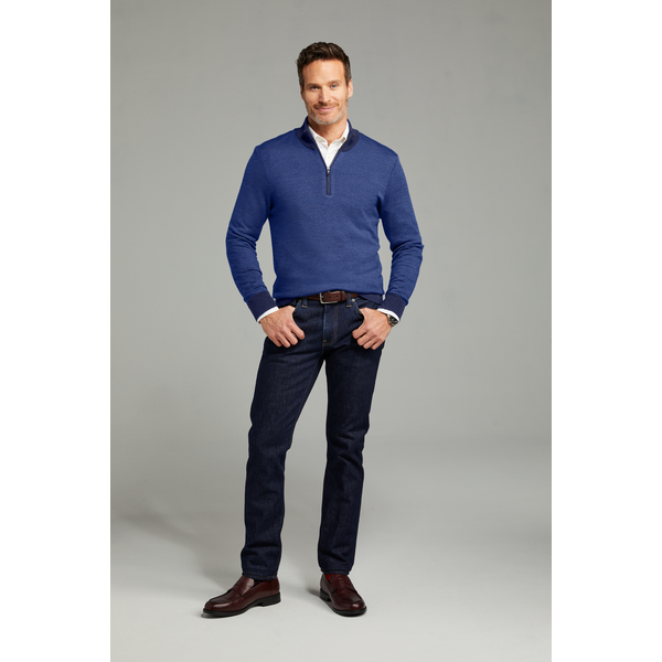 Brooks Brothers® Washable Merino Wool Birdseye Men's 1/4 Zip Sweater