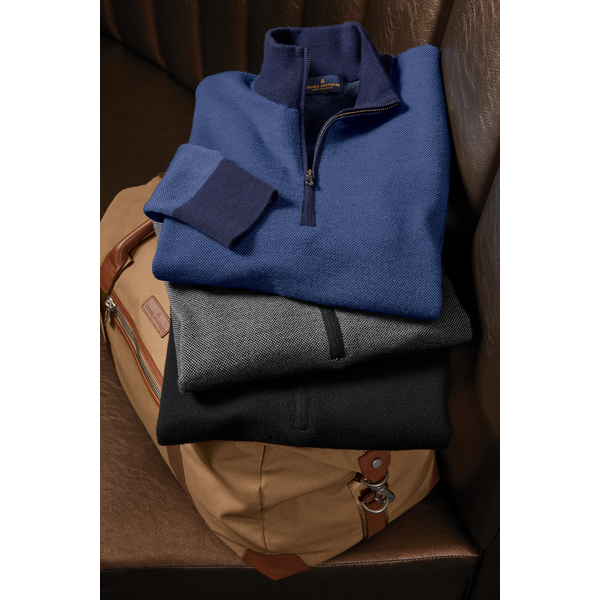 Brooks Brothers® Washable Merino Wool Birdseye Men's 1/4 Zip Sweater