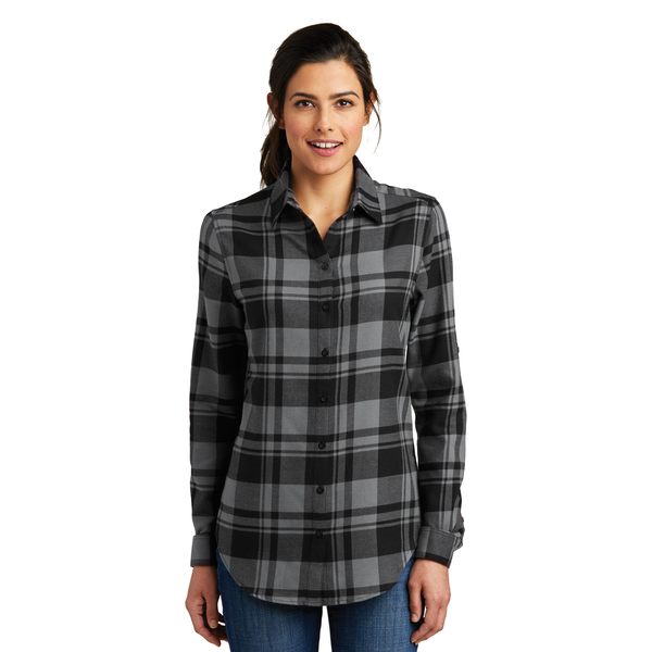 Port Authority® Plaid Cotton/Poly Flannel Ladies' Tunic