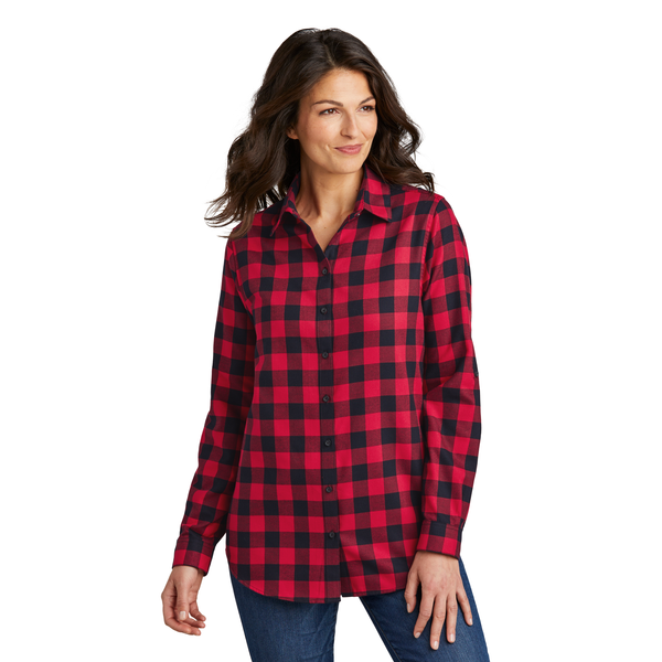 Port Authority® Plaid Cotton/Poly Flannel Ladies' Tunic