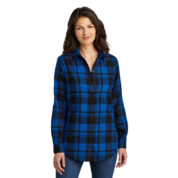 Port Authority® Plaid Cotton/Poly Flannel Ladies' Tunic