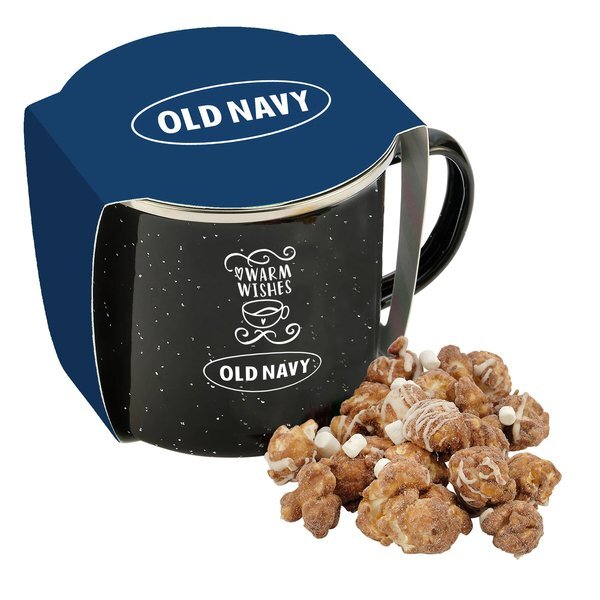 Hot Chocolate Popcorn & Speckled Camping Mug Gift Set
