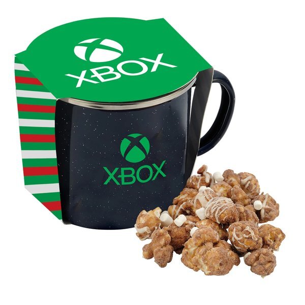 Hot Chocolate Popcorn & Speckled Camping Mug Gift Set