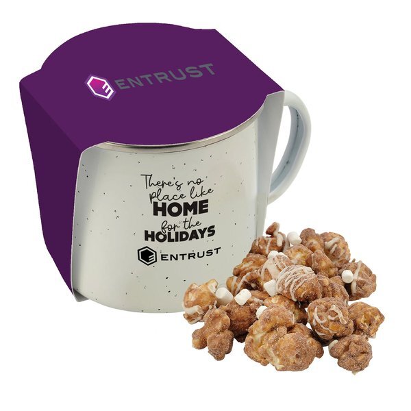 Hot Chocolate Popcorn & Speckled Camping Mug Gift Set