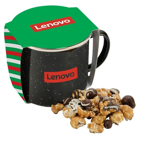 Caramel Latte Popcorn & Speckled Camping Mug Gift Set