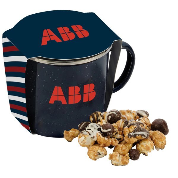 Caramel Latte Popcorn & Speckled Camping Mug Gift Set