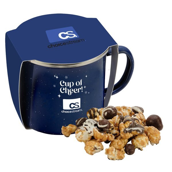 Caramel Latte Popcorn & Speckled Camping Mug Gift Set