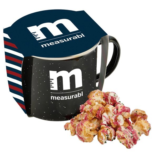 Christmas Crunch Popcorn & Speckled Camping Mug Gift Set