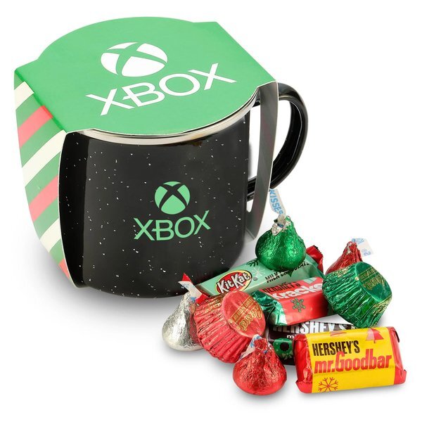 Hershey's® Holiday Mix & Speckled Camping Mug Gift Set