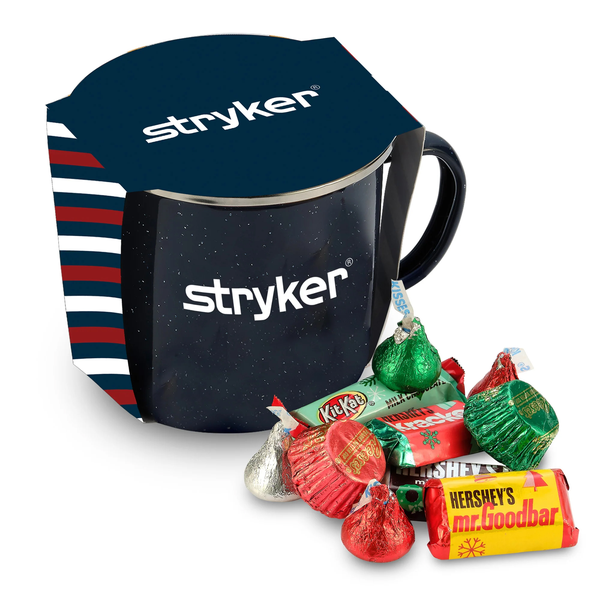 Hershey's® Holiday Mix & Speckled Camping Mug Gift Set