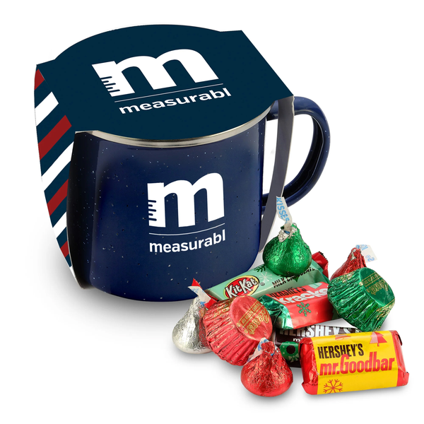 Hershey's® Holiday Mix & Speckled Camping Mug Gift Set