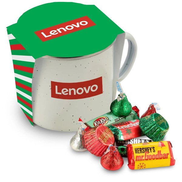 Hershey's® Holiday Mix & Speckled Camping Mug Gift Set