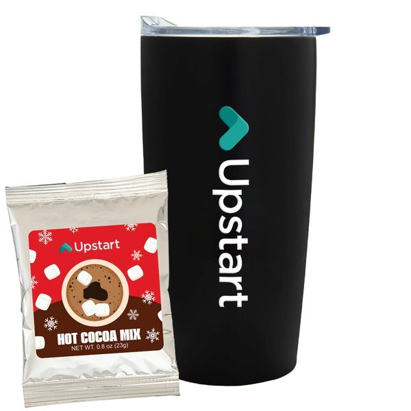 Holiday Hot Chocolate Mix & Straight Tumbler w/ Plastic Liner Gift Set