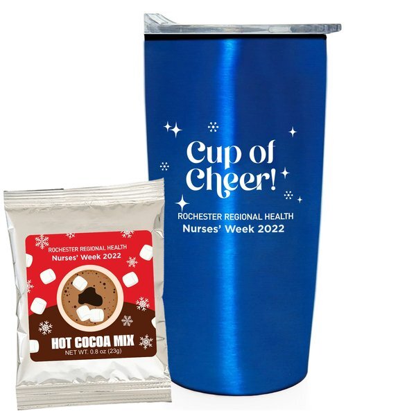 Holiday Hot Chocolate Mix & Straight Tumbler w/ Plastic Liner Gift Set