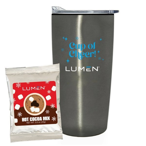 Holiday Hot Chocolate Mix & Straight Tumbler w/ Plastic Liner Gift Set
