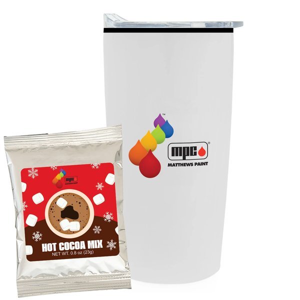 Holiday Hot Chocolate Mix & Straight Tumbler w/ Plastic Liner Gift Set