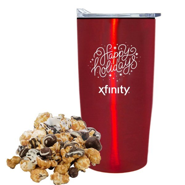 Caramel Latte Popcorn & Straight Tumbler w/ Plastic Liner Gift Set