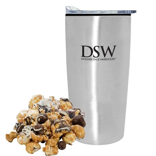 Caramel Latte Popcorn & Straight Tumbler w/ Plastic Liner Gift Set