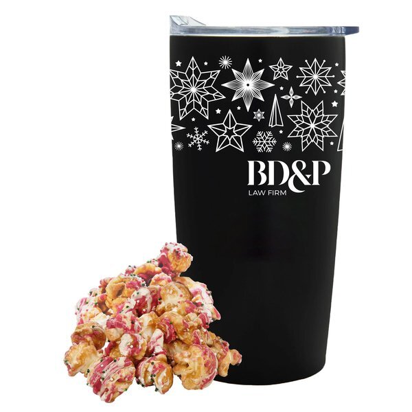 Christmas Crunch Popcorn & Straight Tumbler w/ Plastic Liner Gift Set