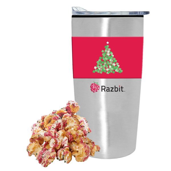 Christmas Crunch Popcorn & Straight Tumbler w/ Plastic Liner Gift Set