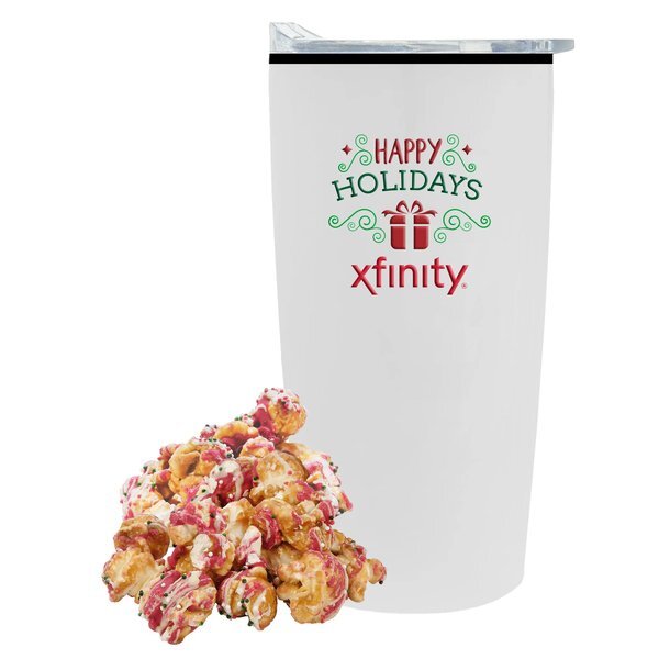 Christmas Crunch Popcorn & Straight Tumbler w/ Plastic Liner Gift Set