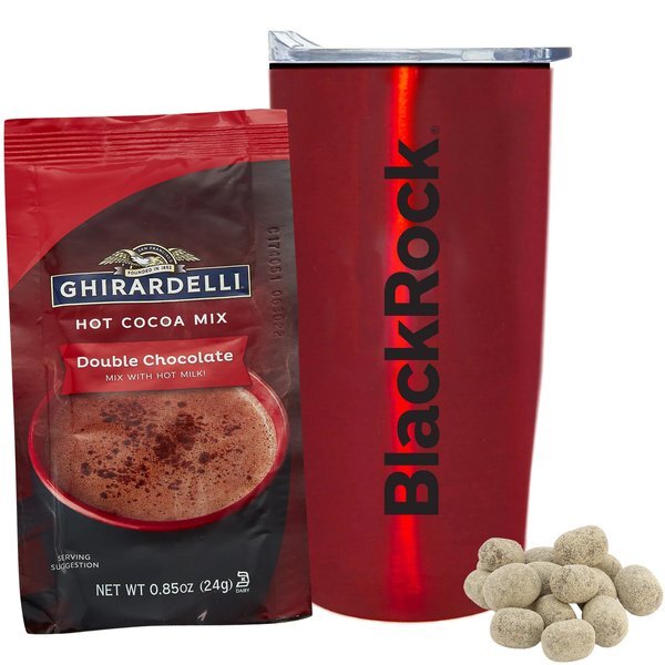Ghirardelli® Hot Chocolate, S'mores Bites & Straight Tumbler w/ Plastic Liner Gift Set